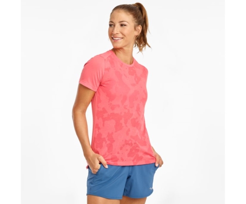 Tenis Saucony Ramble Short Sleeve Mujer Tops Ropa Calypso Coral México MX-942-QN